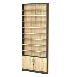 Стеллаж из ДСП с 8-ю полками 100x900 мм серии LEVEL-8 №8 (З/C - ДВП), Дуб Венге + Дуб Сонома