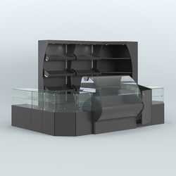 Угловой павильон с широкими прилавками для торговли хлебом и выпечкой №1, Черный