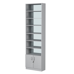 Стеллаж из ДСП с 6-ю полками 250x600 мм серии LEVEL-6 №4-2 (З/C - ЗЕРКАЛО), Серый