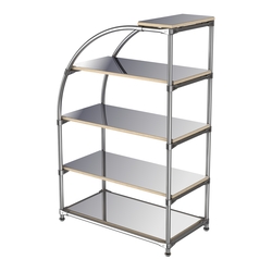 Хромированный стенд универсальный TD-06 (Т) с полками Зеркало 4мм, Дуб Сонома