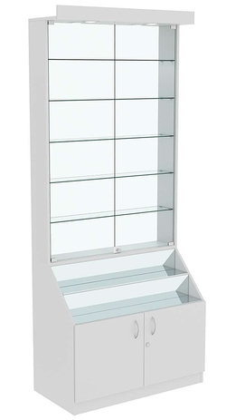 Витрина серии Эталон №1-2 (задняя стенка стекло), Серый