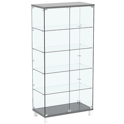 Витрина РОНДО №4-1 на ножках (задняя стенка стекло), Антрацит