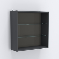 Витрина настенная №201-1Г с двумя полками, Антрацит