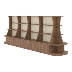 Островной низкий стеллаж ГАРАНТ №5, Орех + Крем Вайс