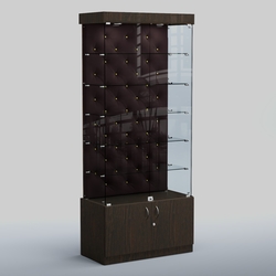 Высокая стеклянная витрина КАПИТОНЕ №501, Дуб Венге + 17 Elephant