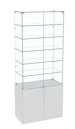 Высокая витрина ИСТРА №805 (задняя стенка - стекло), Серый