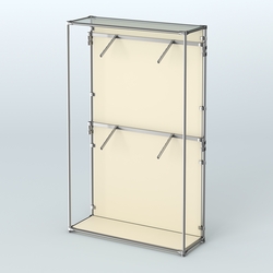 Торговая система ХРОМ (задняя стенка - ДСП) 1200 мм с поручнями №3, Крем Вайс