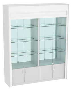 Торговая витрина двухсекционная с рольставнями ЭКДВ-300-3, Серый