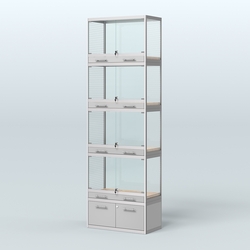 Витрина большая для продажи средних млекопитающих в зоомагазин серии КУНЬИ-04, Серый