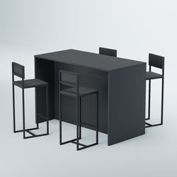 Комплект барный стол "Кофе-брейк" №5 и стулья, Антрацит