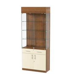 Витрина ювелирная "Диаманд" №14, Орех + Крем Вайс