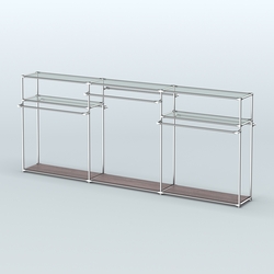 Островная торговая система ХРОМ 3600 мм с поручнями №6, Ясень Анкор темный