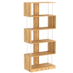 Стеллаж серии КУБ с полками змейка №7, Дуб Золотистый