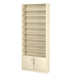 Стеллаж из ДСП с 8-ю полками 200x900 мм серии LEVEL-8 №10 (З/C - ДВП), Крем Вайс