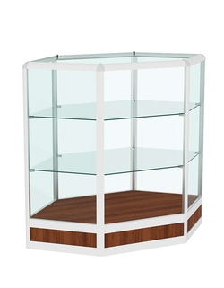 Прилавок из профиля угловой шестигранный №4 (открытый), Орех