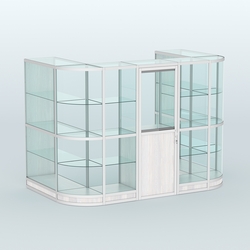 Павильон из профиля пристенный №4г (4,05 кв. м), Ясень Анкор светлый