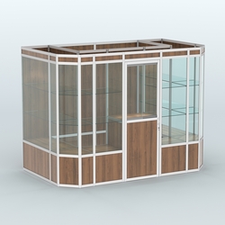 Павильон из профиля пристенный №10а (4,05 кв.м), Орех