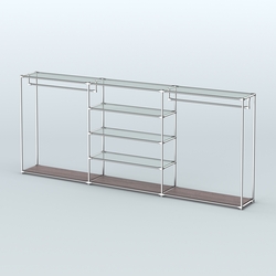 Островная торговая система ХРОМ 3600 мм с поручнями №9, Ясень Анкор темный