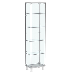 Витрина РОНДО №1-1 на ножках (задняя стенка стекло), Серый