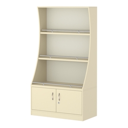 Стеллаж Гарант низкий №2-2-900-О с ограничителями, Крем Вайс + Белый