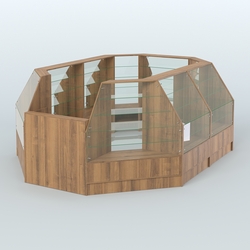 Низкий торговый остров серии Алмаз №2 средний, Орех