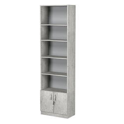 Стеллаж из ДСП с 4-мя полками 300x600 мм серии LEVEL-4 №5 (З/C - ДВП), Метрополитан Грей