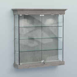 Витрина для музеев "Коллекция" настенная №2-3, Бетон Чикаго светло-серый F186 ST9