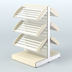 Островной низкий стеллаж для хлеба и выпечки Феникс №1, Крем Вайс + Белый