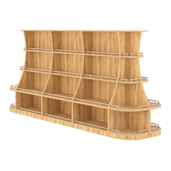 Островной низкий стеллаж ГАРАНТ №4-О с ограничителями, Дуб Золотистый