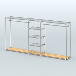 Островная торговая система ХРОМ 3600 мм с поручнями №12, Дуб Золотистый