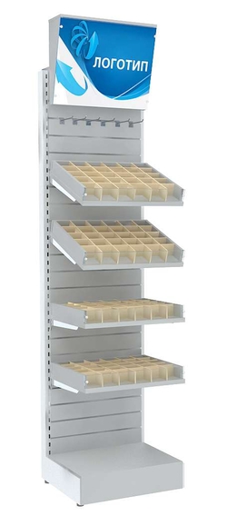 Пристенный стеллаж с ячейками из фанеры и свет коробом узкий серии КЛАСТЕР №1 (120 ячеек), Дуб Сонома