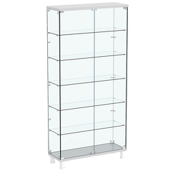 Витрина РОНДО №3-3 на ножках (задняя стенка стекло), Серый