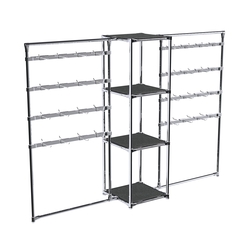 Хромированное вешало ШТАНГА №2-3 с полками ДСП 16 мм, Антрацит