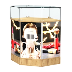 Прилавок со световым коробом угловой №6, Дуб Золотистый