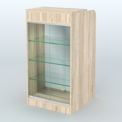 Ресепшен-Лайт №8 (600 мм) (Фасадная стенка - Зеркало), Дуб Сонома