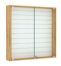 Витрина настенная №4-1Б закрытая с экономпанелью, Дуб Золотистый