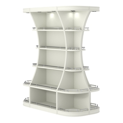 Островной высокий стеллаж ГАРАНТ №2-О с ограничителями, Белый