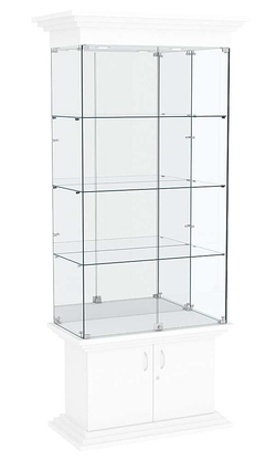 Витрина широкая с тремя полками и зеркалом ЦИТАДЕЛЬ №3, Белый