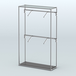 Торговая система ХРОМ без ДСП 1200 мм с поручнями №3, Черный