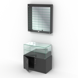 Комбинированный прилавок-витрина зеркальный КПВ-01-08, Черный