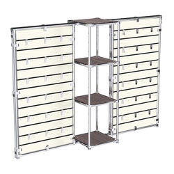 Хромированное вешало ЩИТ №2-3 с полками ДСП 16мм, Ясень Анкор темный