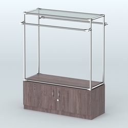 Островная торговая система ХРОМ 1200 мм с тумбами №4, Ясень Анкор темный