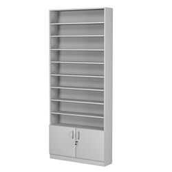 Стеллаж из ДСП с 8-ю полками 200x900 мм серии LEVEL-8 №10 (З/C - ДВП), Серый