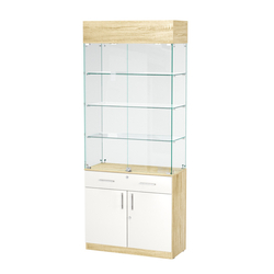 Витрина ювелирная "Диаманд" №12, Дуб Сонома + Белый