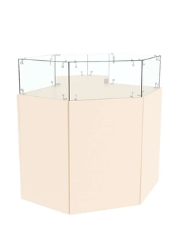 Прилавок с распашными дверками ОТРАЖЕНИЕ №16 угловой, Крем Вайс