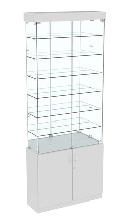 Высокая витрина ИСТРА №732 (задняя стенка - зеркало), Серый