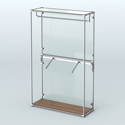 Торговая система ХРОМ (задняя стенка - стекло) 1200 мм с поручнями №2, Орех