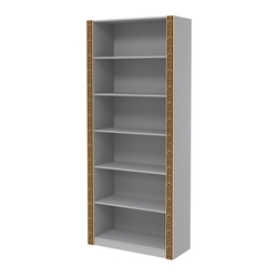 Торговый стеллаж из ДСП с декором СБА-1В-400, Серый