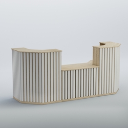 Ресепшен со столом выдачи серии ПРИЛИВ №7, Дуб Сонома + Белый