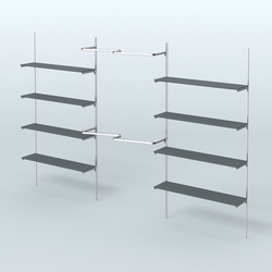 Neo Fix №7(М) настенная система с полками из ДСП поручнями из хрома (3600 мм), Темно-Серый